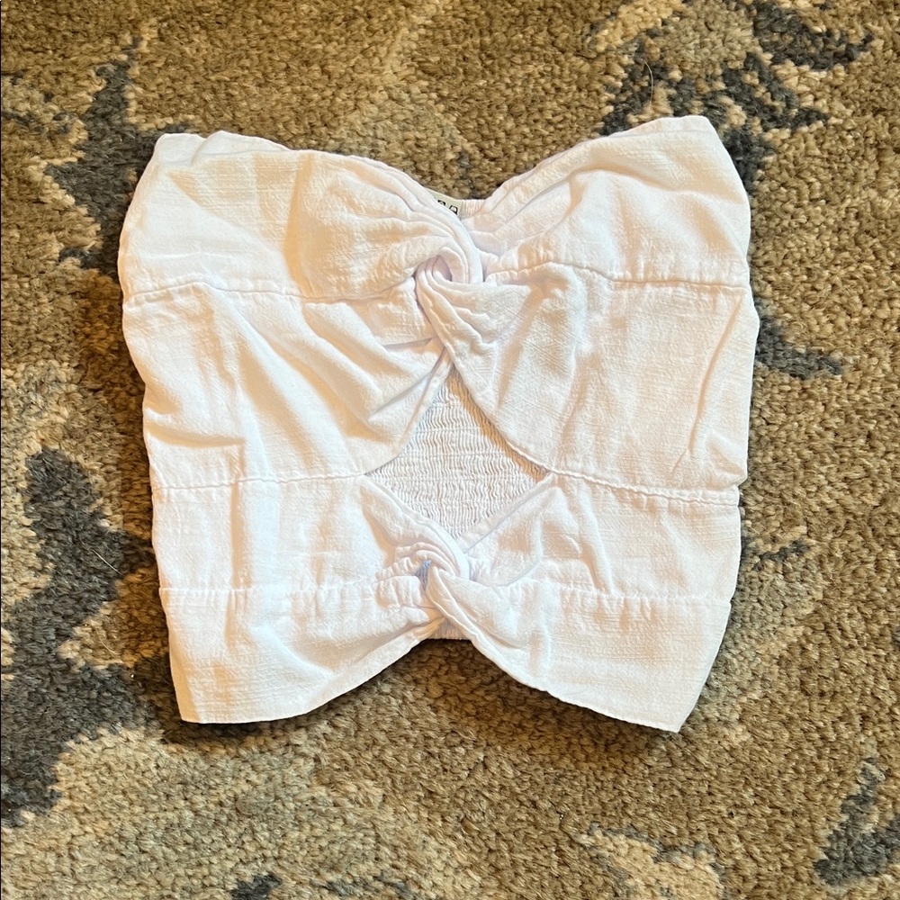 Chic White Gathered Tube Top